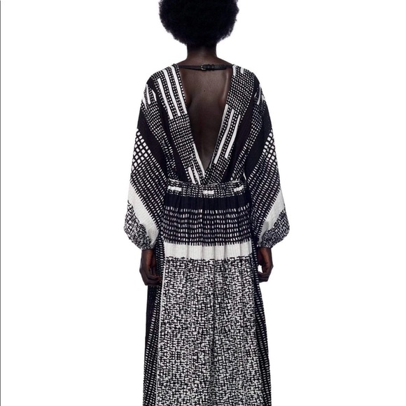 NWT Jonny Cota Poet Maxi Boho Dress, Sustainable Designer, Sexy Low Cut Top, M/L - Picture 9 of 16